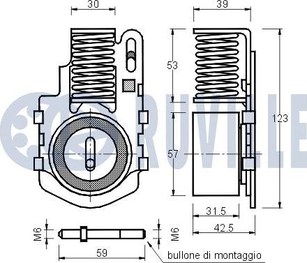 Ruville 540102 - Натяжна ролик, ремінь ГРМ autocars.com.ua