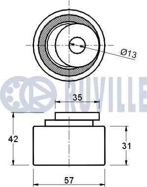 Ruville 540106 - Натяжна ролик, ремінь ГРМ autocars.com.ua