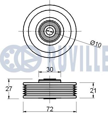 Ruville 540112 - Паразитний / провідний ролик, поліклиновий ремінь autocars.com.ua