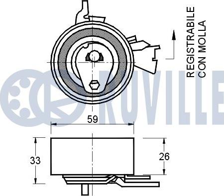 Ruville 540122 - Натяжна ролик, ремінь ГРМ autocars.com.ua