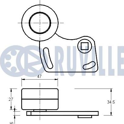 Ruville 540123 - Натяжна ролик, ремінь ГРМ autocars.com.ua