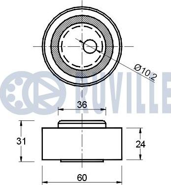 Ruville 540136 - Натяжной ролик, ремень ГРМ autodnr.net