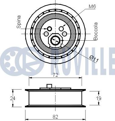 Ruville 540140 - Натяжна ролик, ремінь ГРМ autocars.com.ua