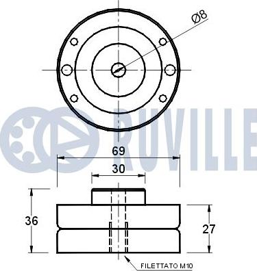 Ruville 540142 - Паразитний / Провідний ролик, зубчастий ремінь autocars.com.ua