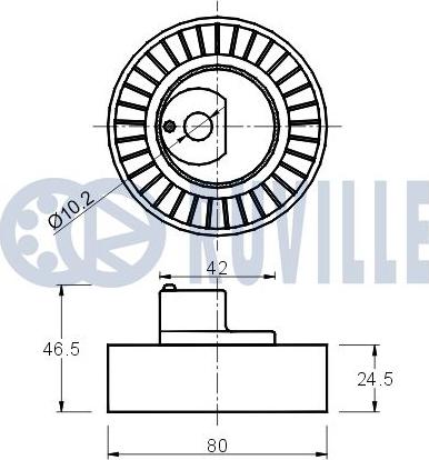 Ruville 540157 - Направляющий ролик, поликлиновый ремень avtokuzovplus.com.ua