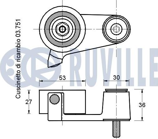 Ruville 540161 - Натяжна ролик, ремінь ГРМ autocars.com.ua