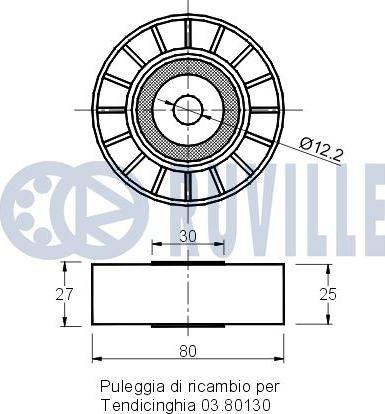 Ruville 540177 - Направляющий ролик, поликлиновый ремень avtokuzovplus.com.ua