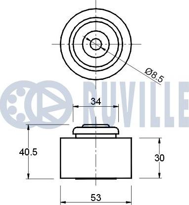 Ruville 540185 - Паразитний / Провідний ролик, зубчастий ремінь autocars.com.ua