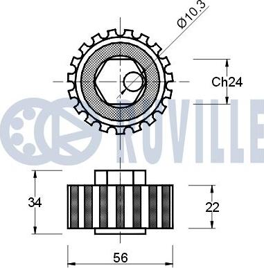 Ruville 540186 - Натяжна ролик, ремінь ГРМ autocars.com.ua