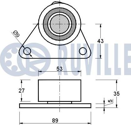 Ruville 540190 - Паразитний / Провідний ролик, зубчастий ремінь autocars.com.ua