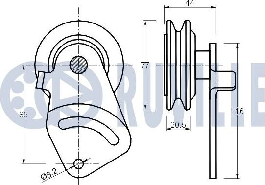 Ruville 540216 - Натягувач ременя, клинові зуб. autocars.com.ua