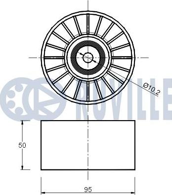 Ruville 540221 - Паразитний / провідний ролик, поліклиновий ремінь autocars.com.ua