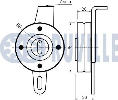 Ruville 540236 - Натягувач ременя, клинові зуб. autocars.com.ua