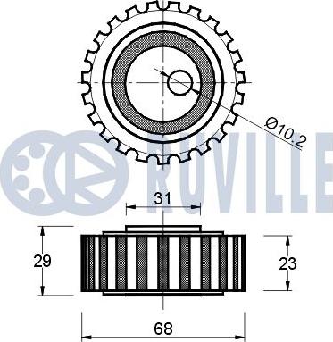 Ruville 540240 - Натяжна ролик, ремінь ГРМ autocars.com.ua