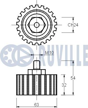 Ruville 540264 - Паразитний / Провідний ролик, зубчастий ремінь autocars.com.ua