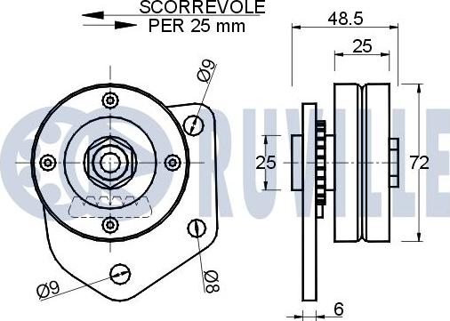 Ruville 540266 - Паразитний / провідний ролик, поліклиновий ремінь autocars.com.ua