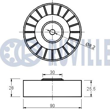 Ruville 540274 - Паразитний / провідний ролик, поліклиновий ремінь autocars.com.ua