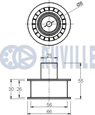 Ruville 540278 - Паразитний / Провідний ролик, зубчастий ремінь autocars.com.ua