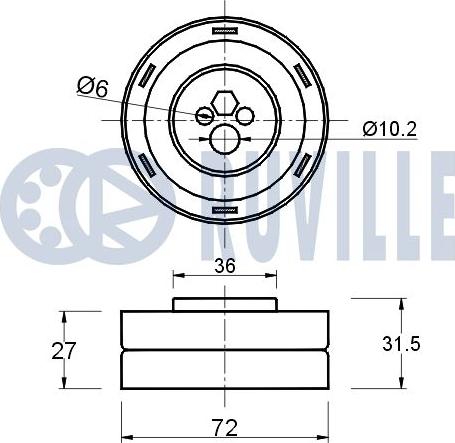 Ruville 540281 - Натяжной ролик, ремень ГРМ avtokuzovplus.com.ua