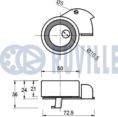 Ruville 540291 - Натяжна ролик, ремінь ГРМ autocars.com.ua