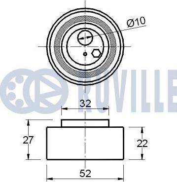 Ruville 540297 - Натяжна ролик, ремінь ГРМ autocars.com.ua