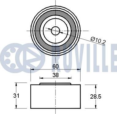 Ruville 540305 - Паразитний / Провідний ролик, зубчастий ремінь autocars.com.ua