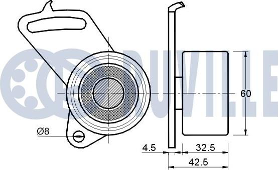 Ruville 540319 - Натяжна ролик, ремінь ГРМ autocars.com.ua