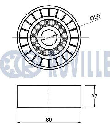 Ruville 540338 - Паразитний / провідний ролик, поліклиновий ремінь autocars.com.ua