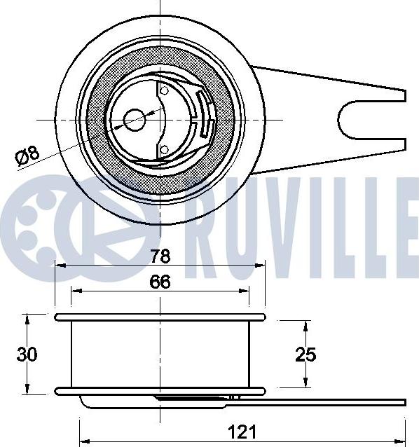 Ruville 540342 - Натяжна ролик, ремінь ГРМ autocars.com.ua