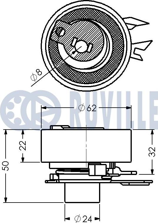 Ruville 540346 - Натяжна ролик, ремінь ГРМ autocars.com.ua