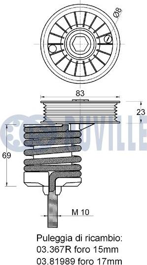 Ruville 540356 - Натягувач ременя, клинові зуб. autocars.com.ua