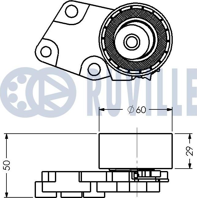 Ruville 540364 - Натяжна ролик, ремінь ГРМ autocars.com.ua