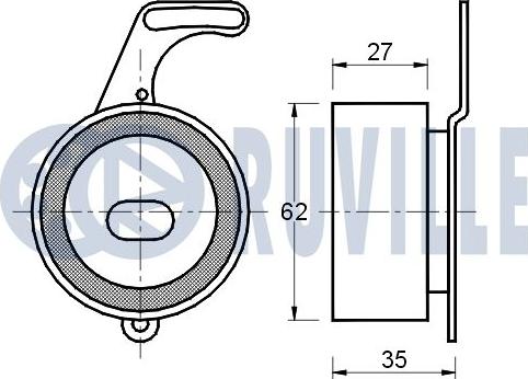 Ruville 540372 - Натяжной ролик, ремень ГРМ avtokuzovplus.com.ua