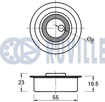 Ruville 540378 - Натяжна ролик, ремінь ГРМ autocars.com.ua