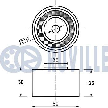 Ruville 540389 - Натяжна ролик, ремінь ГРМ autocars.com.ua