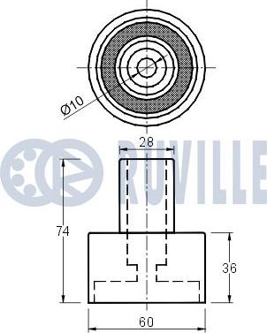 Ruville 540398 - Паразитний / Провідний ролик, зубчастий ремінь autocars.com.ua