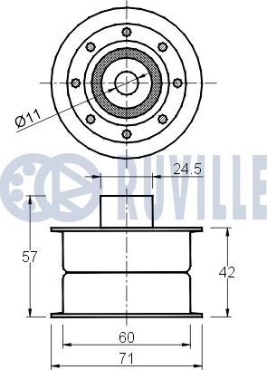 Ruville 540402 - Паразитний / Провідний ролик, зубчастий ремінь autocars.com.ua