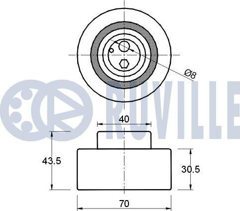 Ruville 540403 - Натяжна ролик, ремінь ГРМ autocars.com.ua