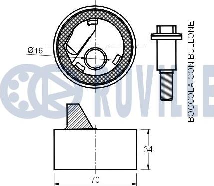 Ruville 540410 - Натяжна ролик, ремінь ГРМ autocars.com.ua