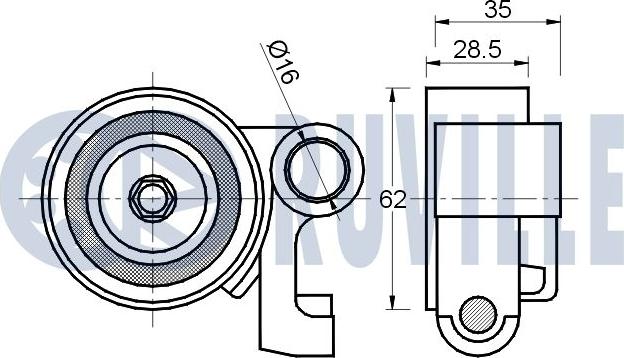 Ruville 540425 - Натяжна ролик, ремінь ГРМ autocars.com.ua