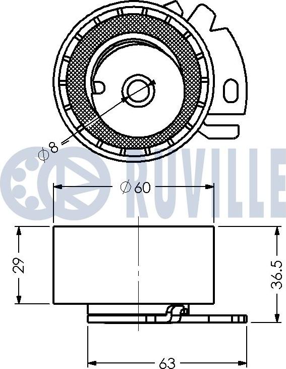 Ruville 540429 - Натяжна ролик, ремінь ГРМ autocars.com.ua