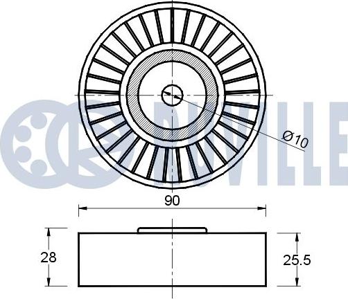 Ruville 540434 - Паразитний / провідний ролик, поліклиновий ремінь autocars.com.ua