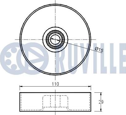 Ruville 540438 - Направляющий ролик, поликлиновый ремень avtokuzovplus.com.ua