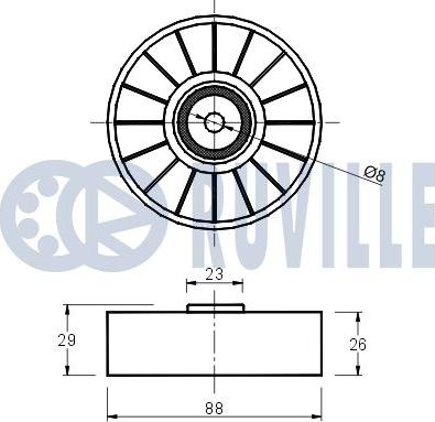 Ruville 540452 - Направляющий ролик, поликлиновый ремень avtokuzovplus.com.ua