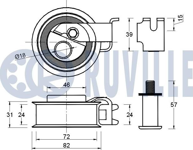 Ruville 540454 - Натяжной ролик, ремень ГРМ avtokuzovplus.com.ua