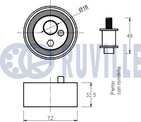 Ruville 540458 - Натяжна ролик, ремінь ГРМ autocars.com.ua