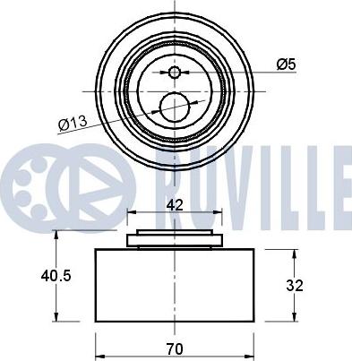 Ruville 540462 - Натяжна ролик, ремінь ГРМ autocars.com.ua