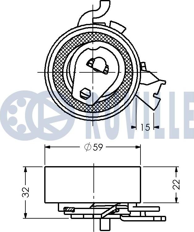 Ruville 540523 - Натяжна ролик, ремінь ГРМ autocars.com.ua