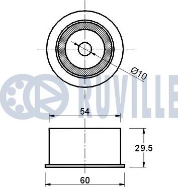 Ruville 540526 - Паразитний / Провідний ролик, зубчастий ремінь autocars.com.ua