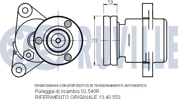 Ruville 540531 - Натягувач ременя, клинові зуб. autocars.com.ua